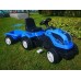 Детский трактор на педалях Micromax с прицепом синий